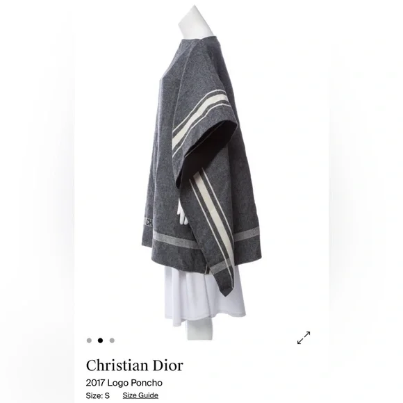 DIOR wool gray Tweed Cape Poncho Pre-Fall 2017 - Picture 4 of 16